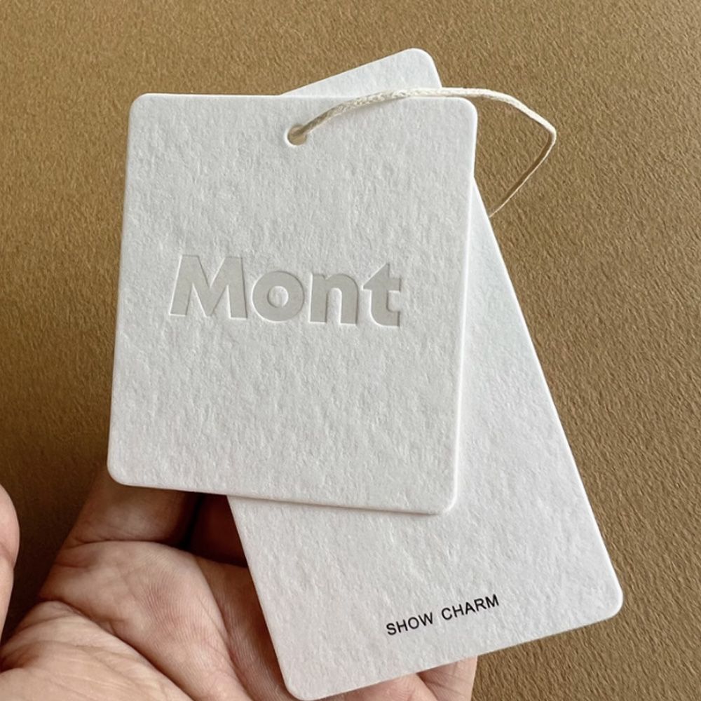 custom embossed hang tags with logos